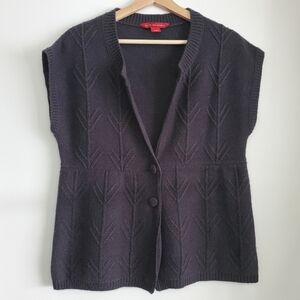 Vintage Bum Equipement Y2K Alpaca Sweater Vest Grey Knit Fabric Button Baby Doll